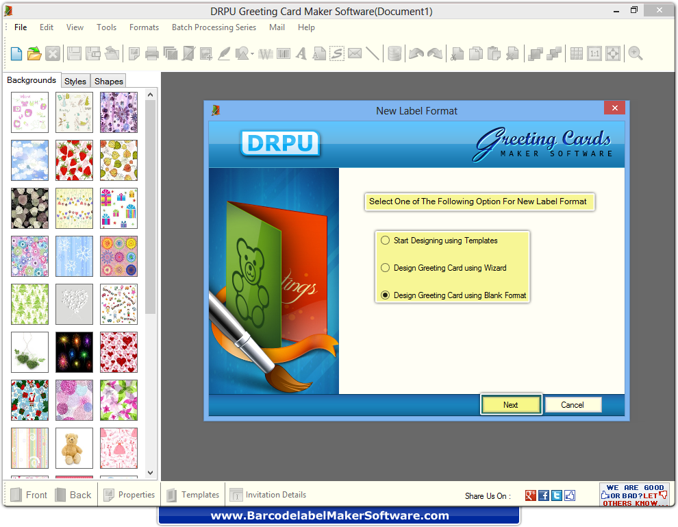 Greetings Card Maker Software Screenshots To Learn Designing Process