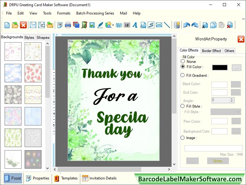 Greetings Card Designing Software screenshot