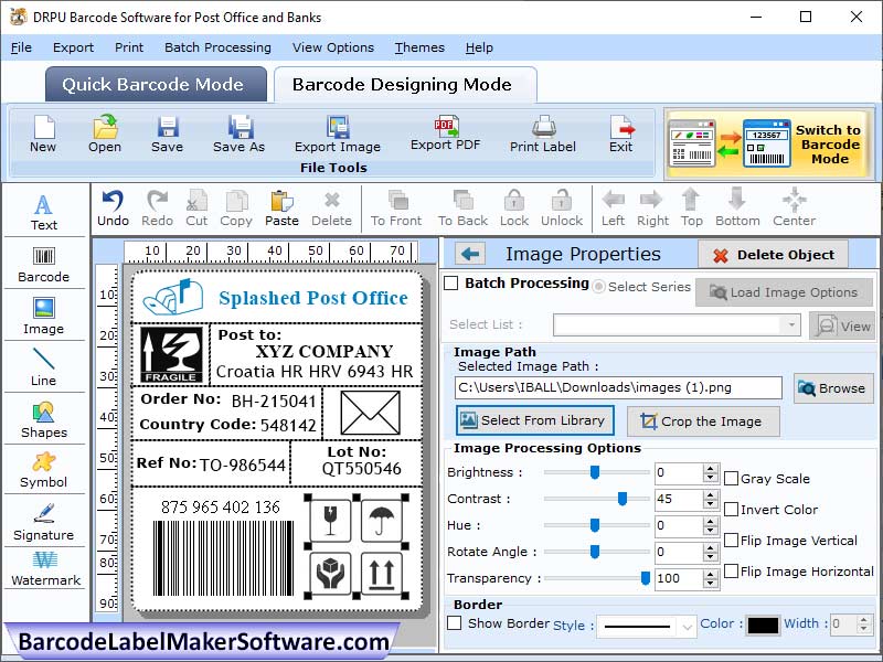 Postal Barcode Making Software 7.3.6 full